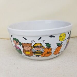 Vintage Halloween Bowl‎ Ceramic Kids in Costume Party Decor Collectible